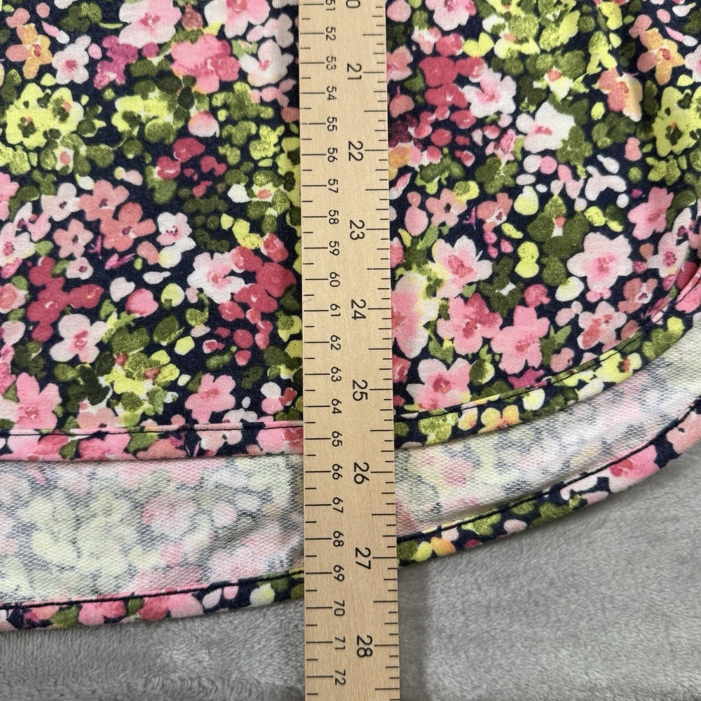 Crown & Ivy Top Women's Crew Neck Tee Cuffed Sleeve Size XS Floral - Picture 8 of 8
